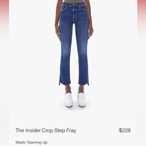 MOTHER size 29 cropped jeans- Insider Crop Step Frey